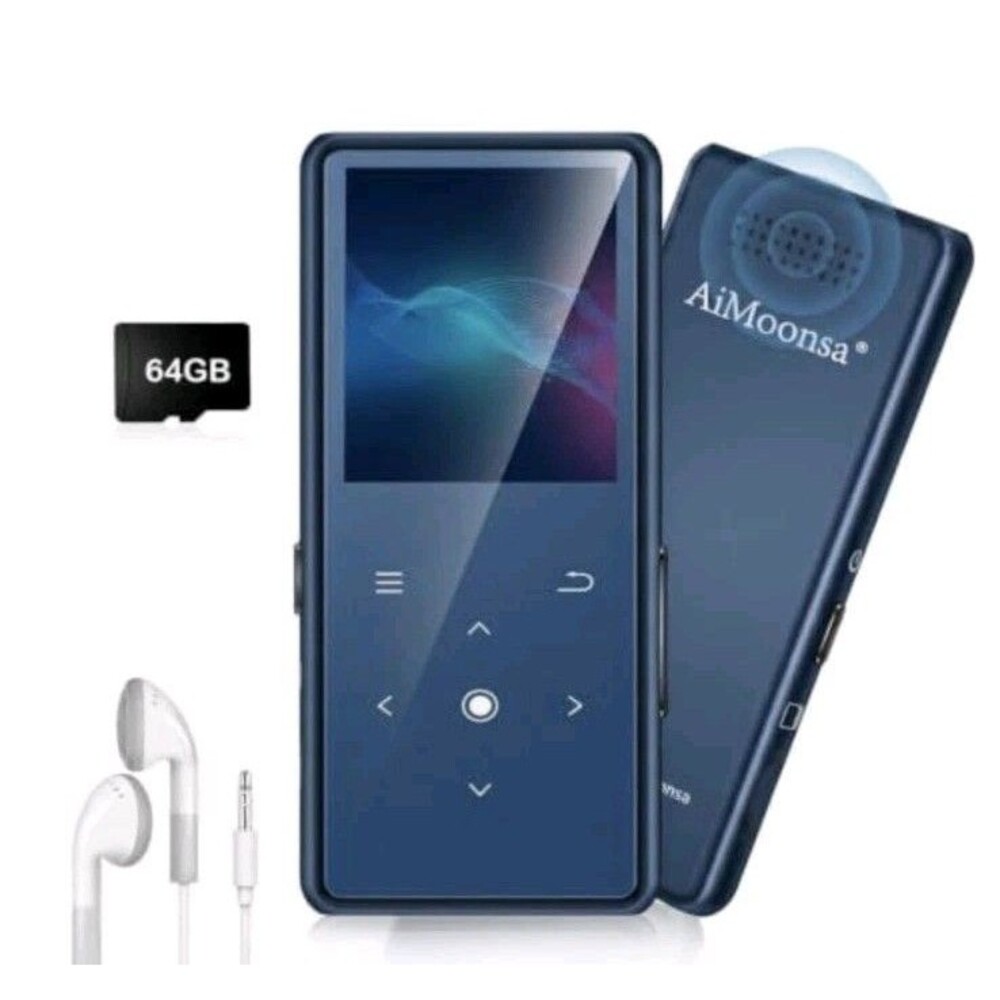 AiMoonsa 64GB Portable MP3 Player Bluetooth 5.2 HiFi Lossless Sound Music Player